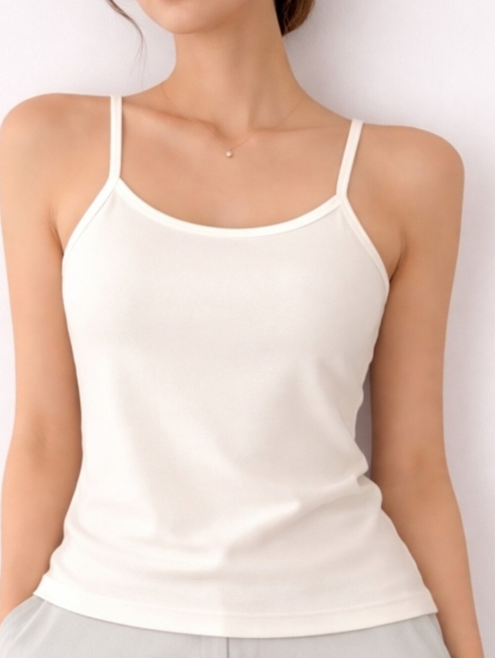Skims Cotton Jersey Cami Tank Top Shirt Marble White Small NWT